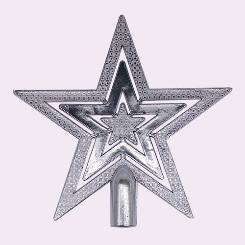 Silver Christmas Tree Topper Star 6"