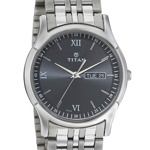 Titan Brass Case Black Dial Analog Watch for Men (1636SM01) - Send gifts to Nepal