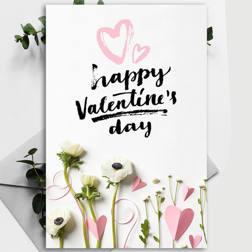 Floral Printed Valentines Card For The One You Love