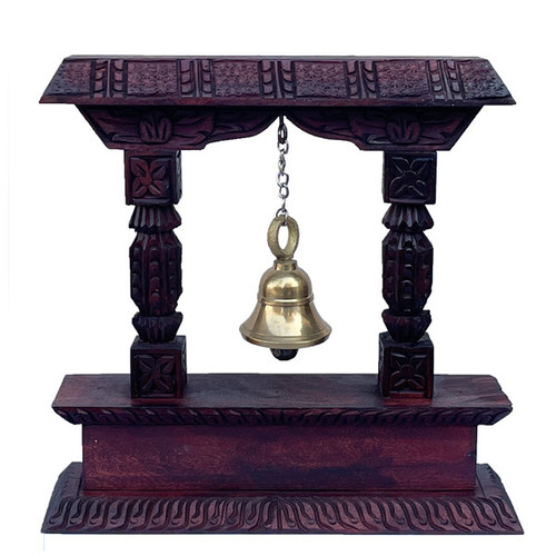 Wooden Stand Bell with Personalized Logo & Message