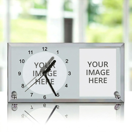 Glass Clock Photo Frame