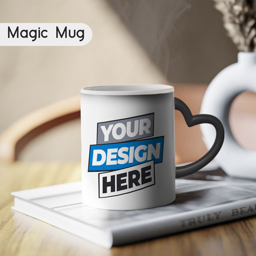 Name with Date Printed Personalized Magic Coffee Mug