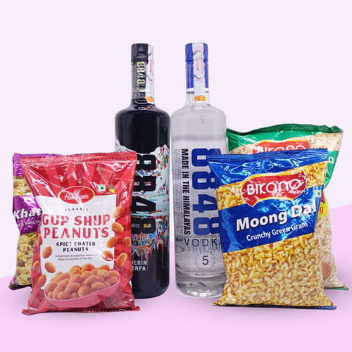 8848 750ml Vodka and Snacks Combo Set
