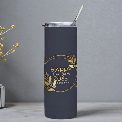 New Year's Wishes with Custom Name Tumbler