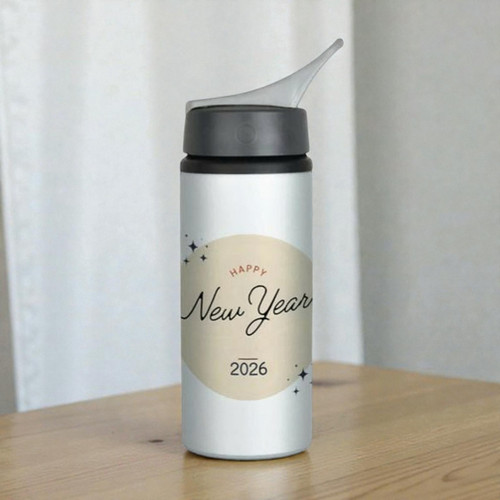 'Happy New Year 2026' Printed Sipper Bottle