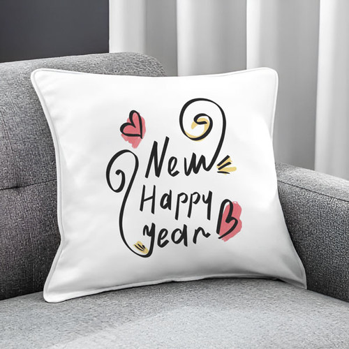 Best New Year Greetings Printed Cushion