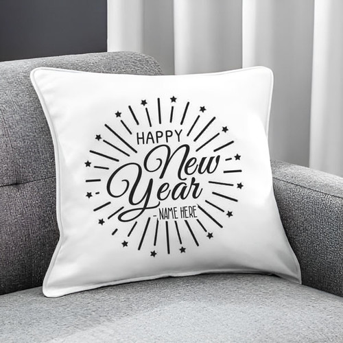 Cushion with New Year's Wishes & Personalized Name Print