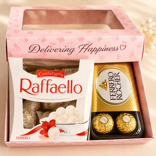Raffaello and Ferrero Rocher Chocolates in a Box