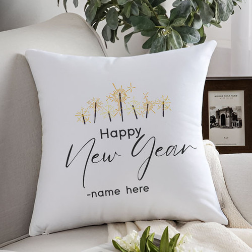 Personal Name Printed Cushion with New Year Wishes