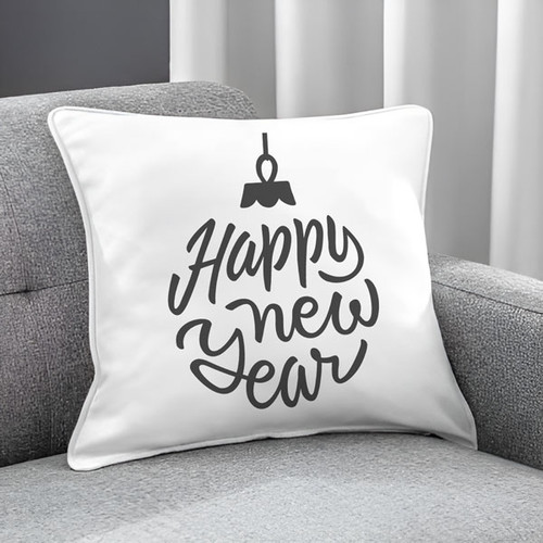 New Year Wishes Printed Cushion