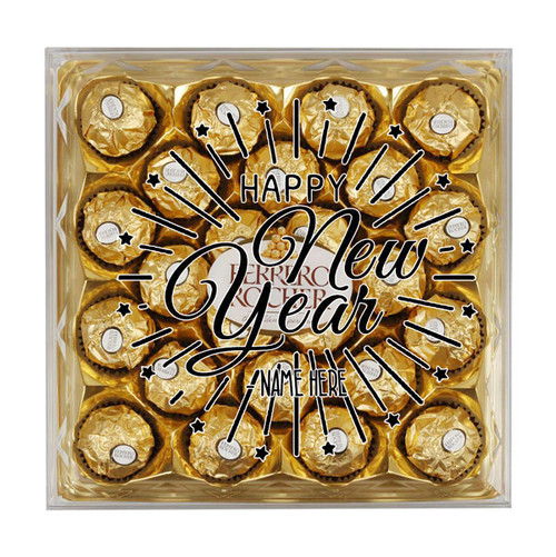 New Year Wishes Personalized Name Print Ferrero Rocher Chocolate