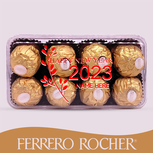 New Year Greetings Personalized Name Print Ferrero Rocher