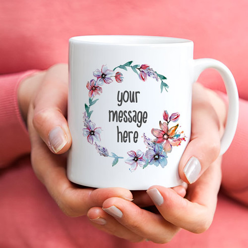 Custom Message Printed White Mug