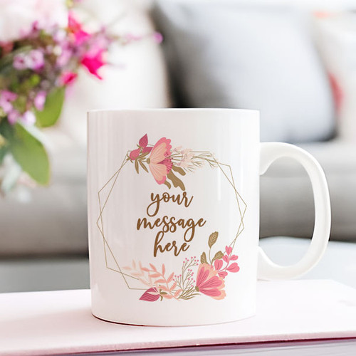 Custom Message Printed White Ceramic Coffee Mug