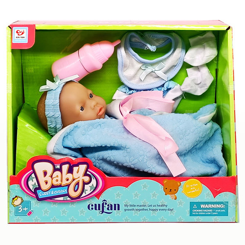 New Born Sweet Baby Dressed in Sky Blue 10"