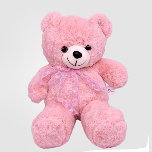 Soft Pink Teddy Bear with Ribbons 15"