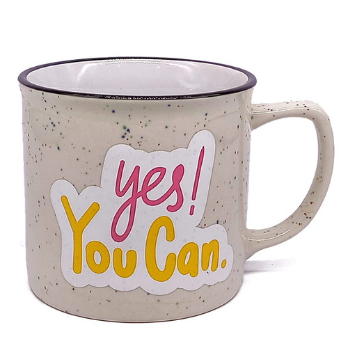 White Ceramic Coffee Mug with Motivational Quote