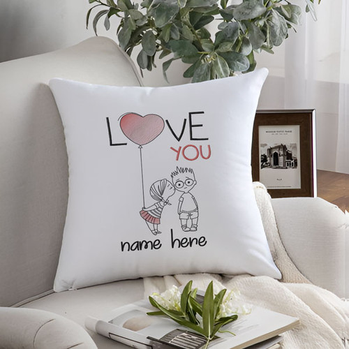 Personalized Cute Couple Printed Cushion