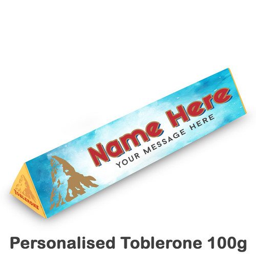 Personalized Name Print on Toblerone Milk Swiss Chocolate 100g