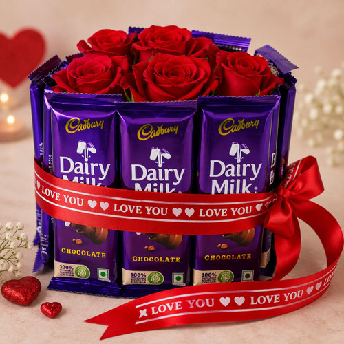 Cadbury Dairy Milk Wrapped with Roses