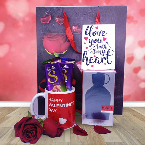 Hugo Perfume with Chocolates & Mug Combo