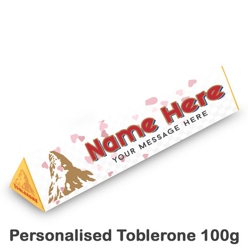 Custom Name & Message Print on Toblerone Triangular Swiss Chocolate 100g