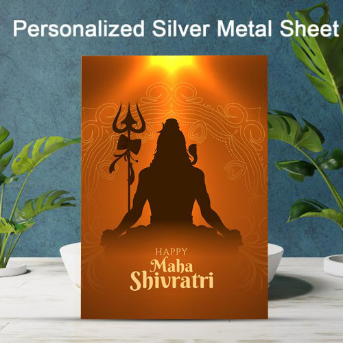 Personalized Shiva Photo Printed Silver Metal Sheet
