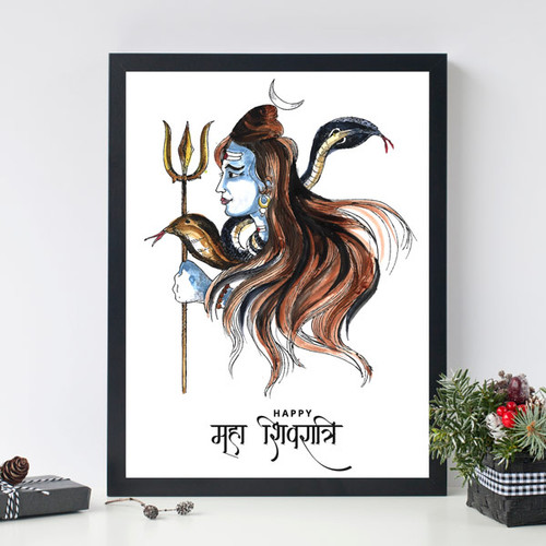 Lord Shiva Attractive Photo Frame with Your Own Message