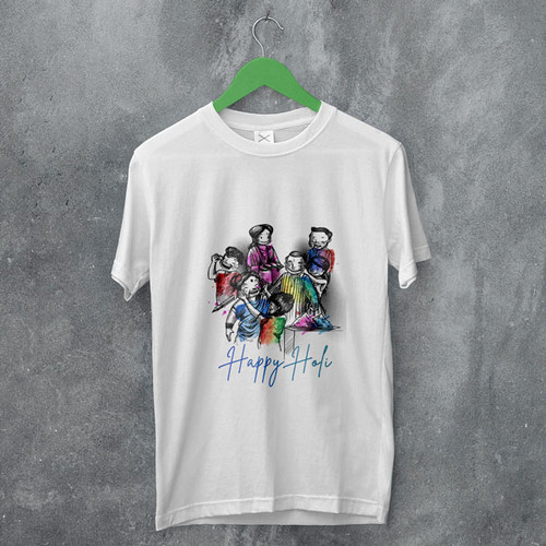 Holi Printed T-shirt For Holi Celebration