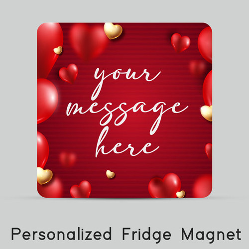 Heart Design Personalized Message Print Fridge Magnet