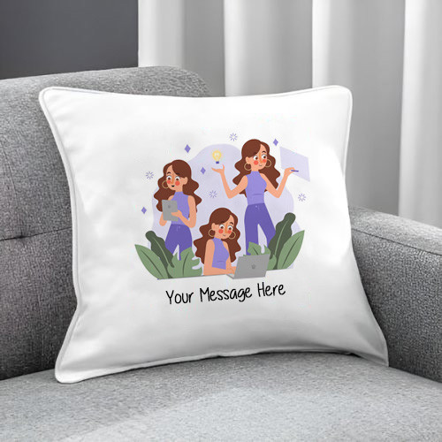 Personalized Message Print Cushion Gift For Your Women