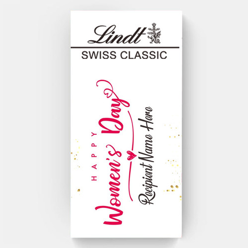 Beautiful Name Printed Lindt Swiss Chocolate Cover For Women's Day