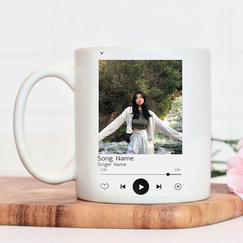 Personalized Photo & Song Name Printed Mug For Women's Day