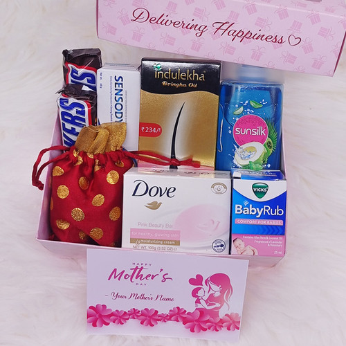 Personalised Mother's Day Hamper with Beauty care and Chocolates