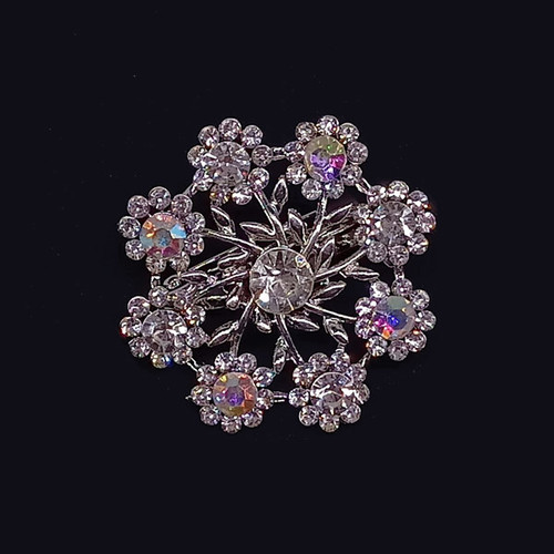 Saree Pin With Flower & White Stone Studded Design