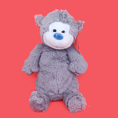 Cute Soft Plush Monkey Pencil Case Purse- Blue Color