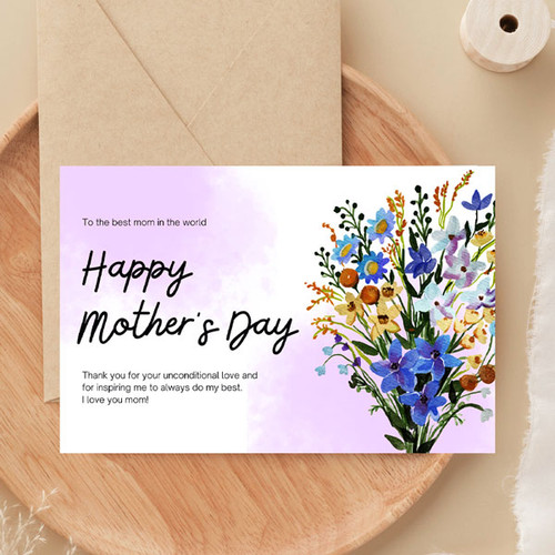 "To The Best Mom in the World"Printed Greeting Card