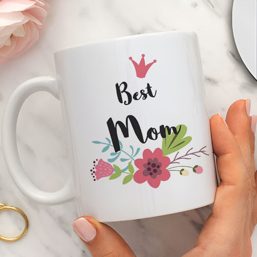 Best Mom Printed Floral Mug For Mother's Day