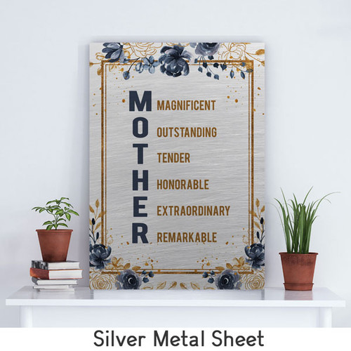 Mother & It's Meaning Printed Silver Metal Sheet