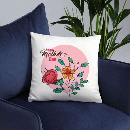 Two Flower Printed Mother's Day Cushion