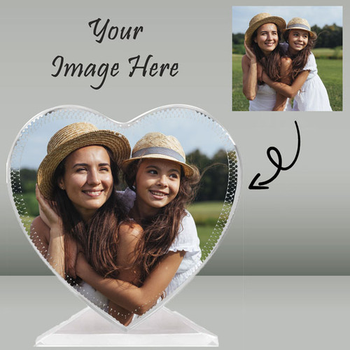 Heart Shape Sublimation Glass Frame with Photo