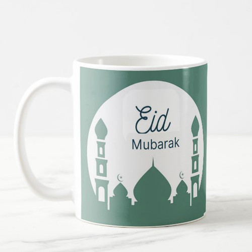 Eid Mubarak Green Printed Ceramic Coffee Mug for Gift