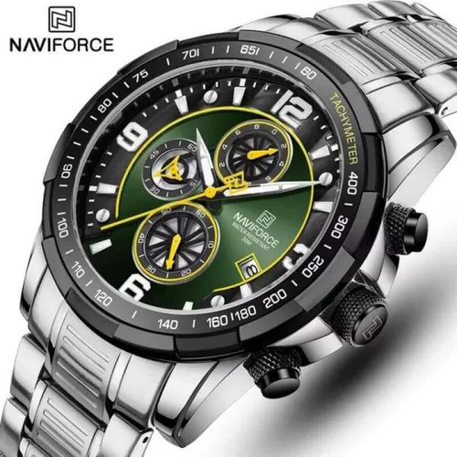 NaviForce NF8020 â€“ Green/Silver Digital Analog Watch For Him
