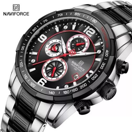 NaviForce NF8020 â€“ Silver/Black Digital Watch For Men