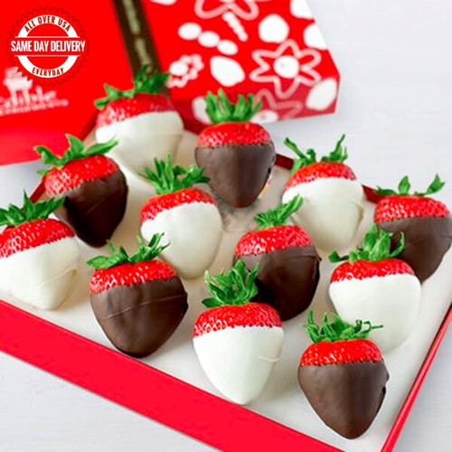 White And Semisweet Chocolate Strawberries (USA Delivery Only)