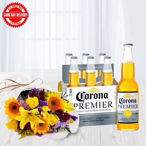 Mixed Flowers and Beer (USA Delivery Only)