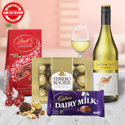 White Wine & Mixed Chocolates (USA Delivery Only)