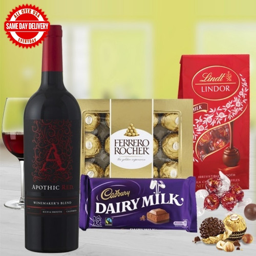 Red Wine & Mixed Chocolates (USA Delivery Only)