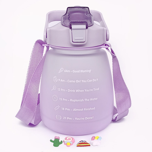 Large Capacity Frosted Water Bottle with Time Maker- 1.3Ltr