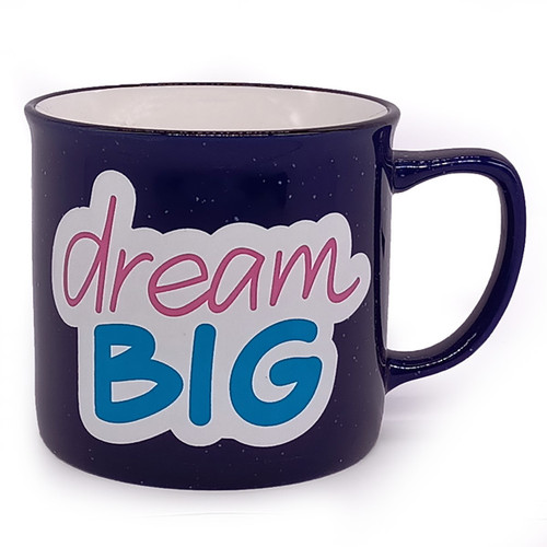 Dream Big Print Blue Ceramic Coffee Mug